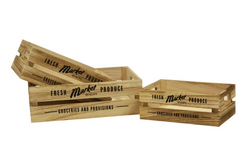 Caja madera natural fresh market s/3