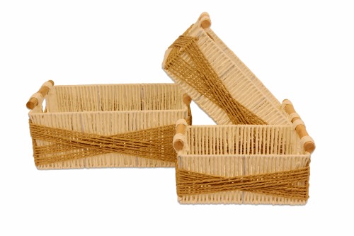 Bandejas altas de papel blanco s/3