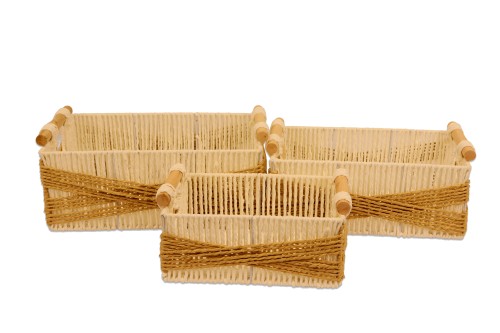 Bandejas altas de papel blanco s/3