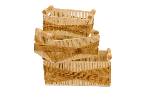 Bandejas altas de papel blanco s/3