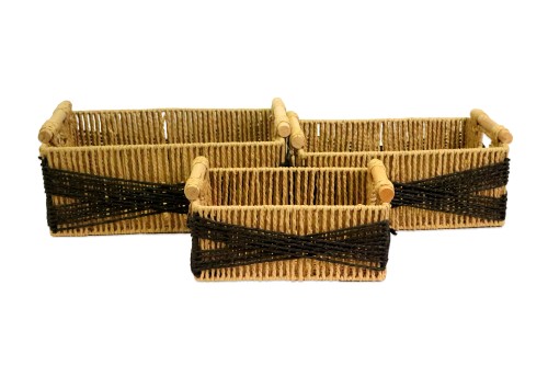 Bandejas altas de papel negro s/3
