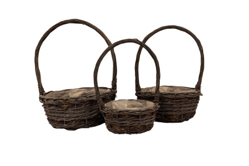 Cesta trenza gris set/3