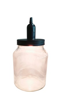 Macetero frasco de cristal con bombilla