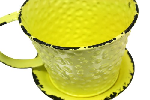 Yellow cup planter