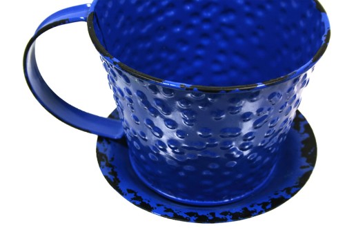 Blue cup planter