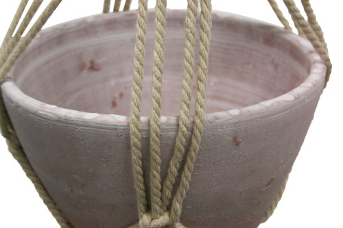 Big ceramic macramé hanging planter