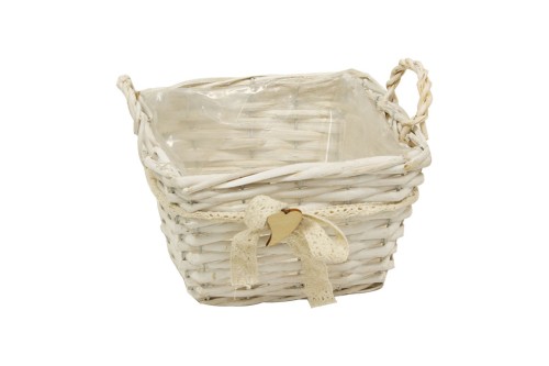 Cesta de mimbre corazon