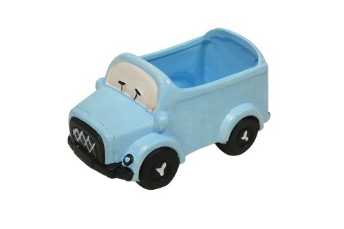 Jardinière voiture bleue