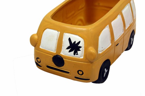 Macetero furgoneta amarilla