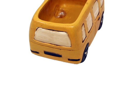 Macetero furgoneta amarilla