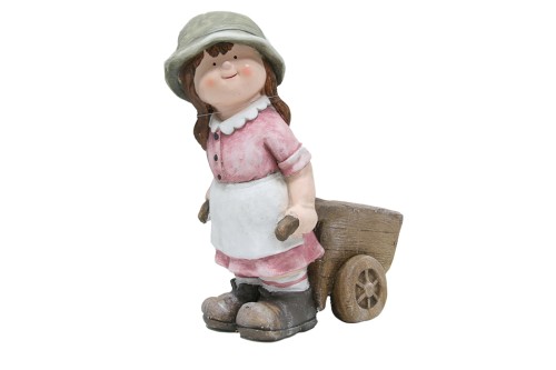 flowerpot girl wheelbarrow