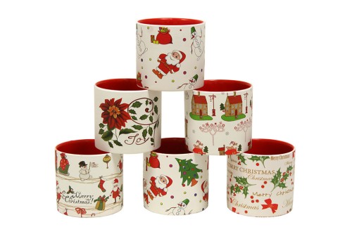 Maceteros ceramica navideños variados