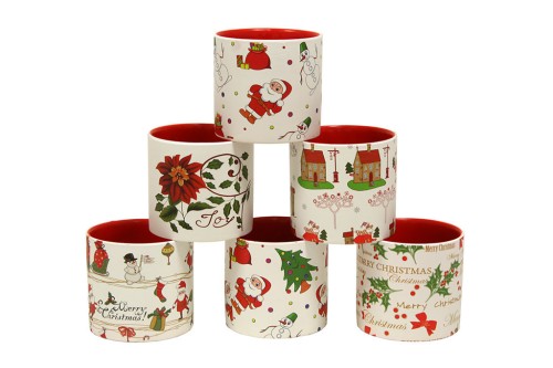 Maceteros ceramica navideños variados s/4