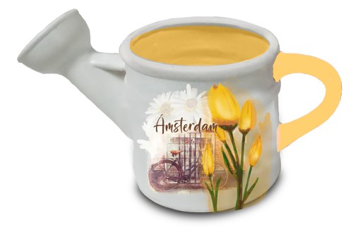 yellow tulip watering can