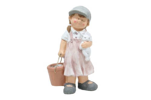 girl and rabbit flowerpot