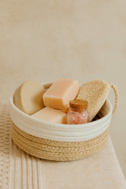 Corbeille ronde en tissu