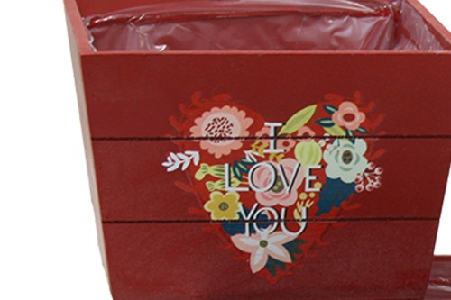 caja corazón de flores