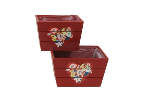 caja corazón de flores