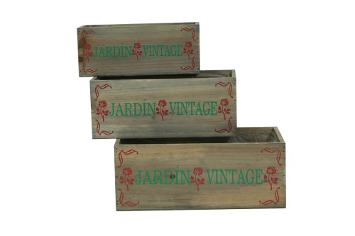 Maceta caja jardín vintage s/3
