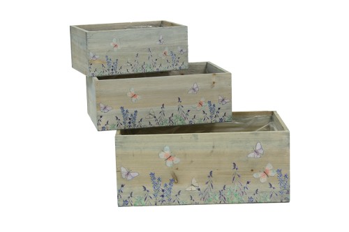 Maceta jardín con mariposas