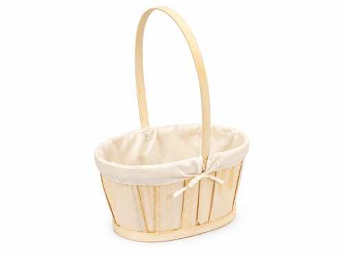 White Bamboo Basket with Fabric Lining