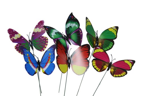 Pin butterflies assorted flowers s/50