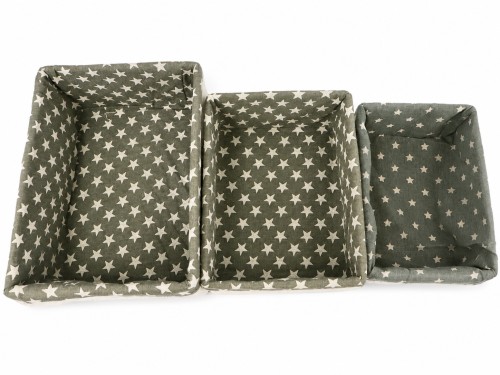 Tiroirs de bandes de papier blanc avec tissu fantaisie s/3
