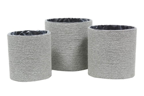 Cestas de tiras de papel gris s/3