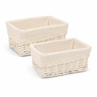 Cajoneras mimbre blanco c/ tela blanca