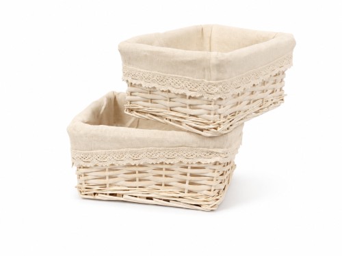 Cajoneras mimbre blanco c/ tela blanca
