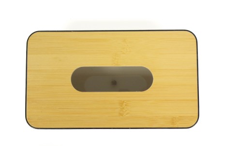 Pot rectangulaire en acrylique avec couvercle en bambou