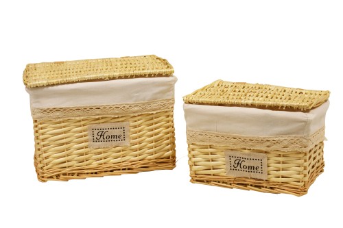 Caja mimbre con tapa s/2