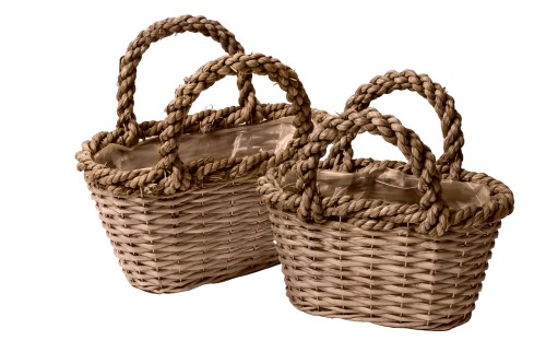 Cesta mimbre gris s/2