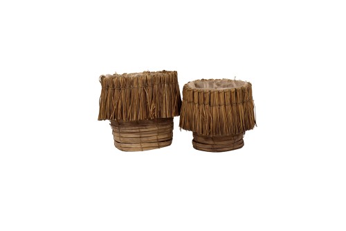 Macetero de mimbre para plantas s/2