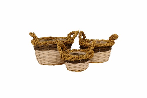 Cesta blanca con asas s/3