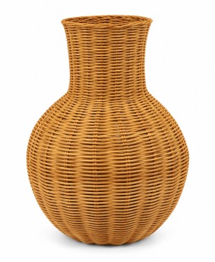 Jarron  rattan alto