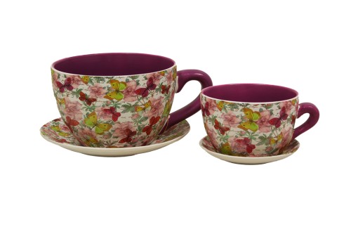 Macetero taza ceramica s/2