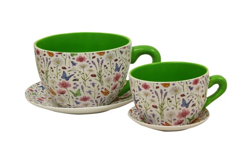 Macetero taza ceramica