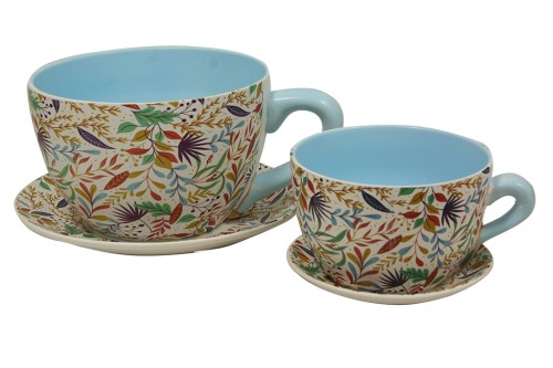 Macetero taza ceramica s/2