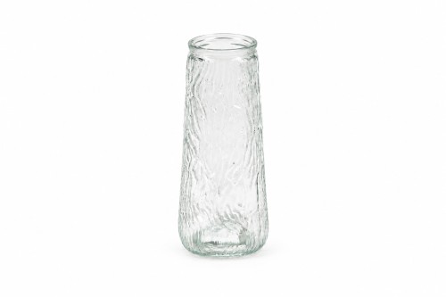 Vase en verre transparent à rayures