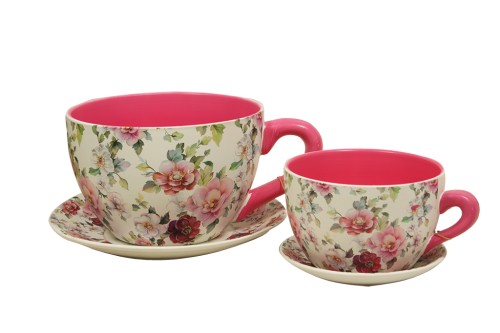 Taza macetero con rosas s/2