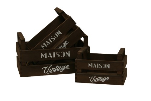 Caja de madera maison s/3