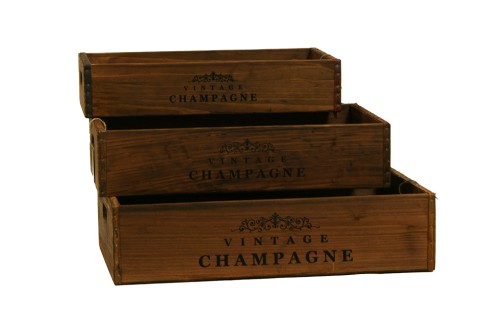 Cajas de madera vintage champagne