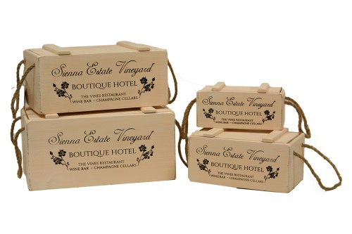 Cajas de madera rosa sienna estate vineyard s/4
