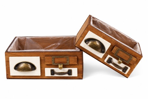 Macetero madera s/2