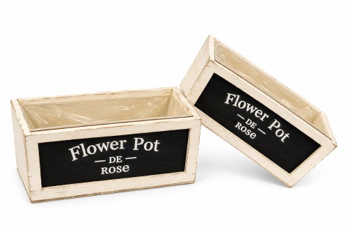 Macetero madera flower pot s/2