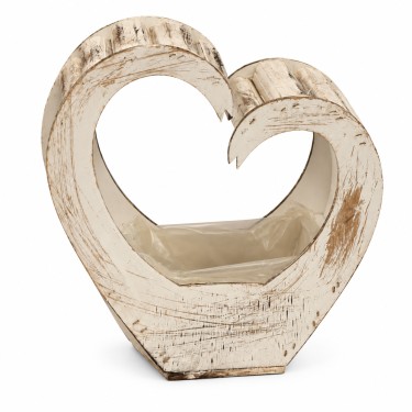 Corazon de madera decorativo