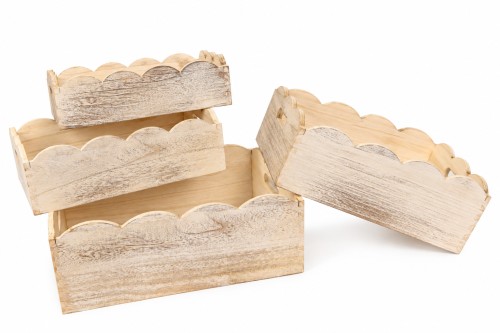 Caja madera con diseño blanca s/4