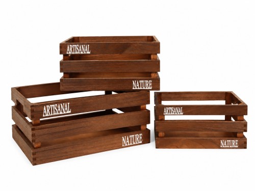 Caja madera marron s/3