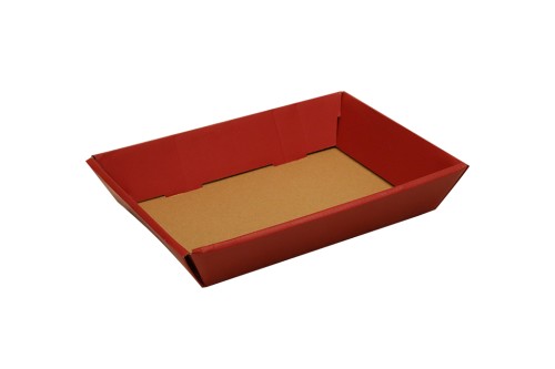 Plateau en carton kraft et rouge